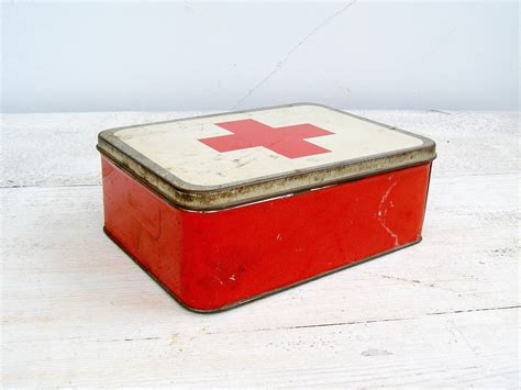 Vintage First Aid Metal Box 